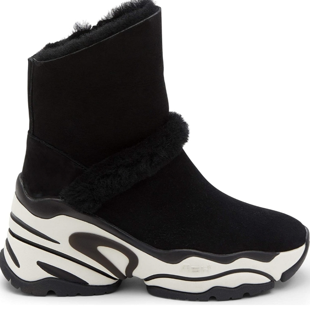 ASH Blake Platform Sneaker Winter Boots - Black 10